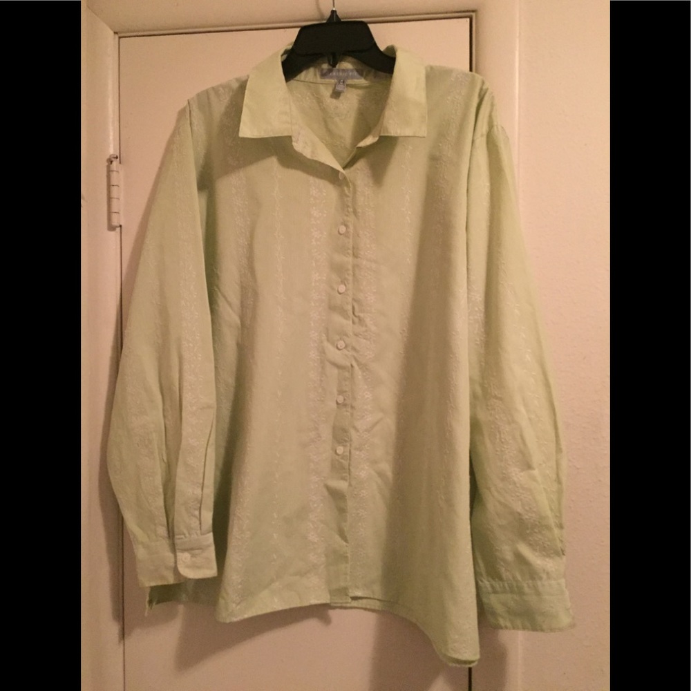 Embroidered striped top Foxcraft size 24 green